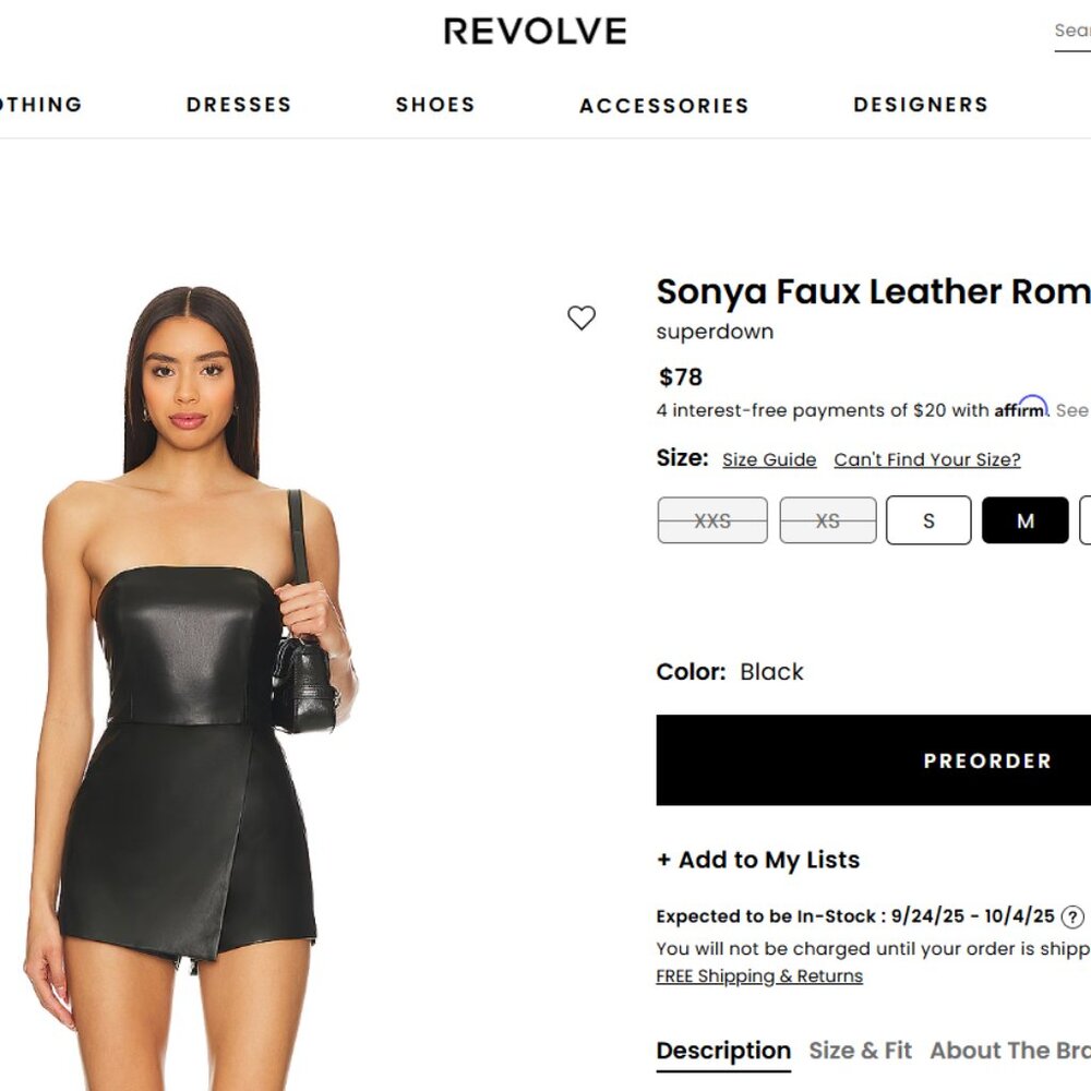 superdown Sonya Faux Leather Romper